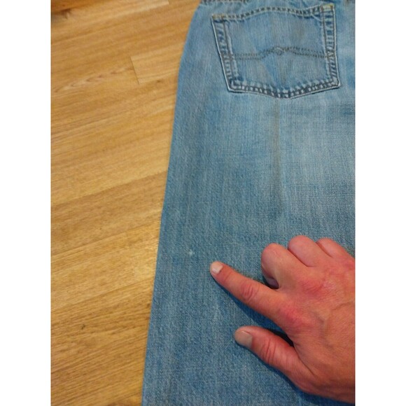 VTG Lucky Brand 165 Jeans Mens 36x32 Straight Leg Dark Wash Blue Denim Distress - Picture 14 of 14